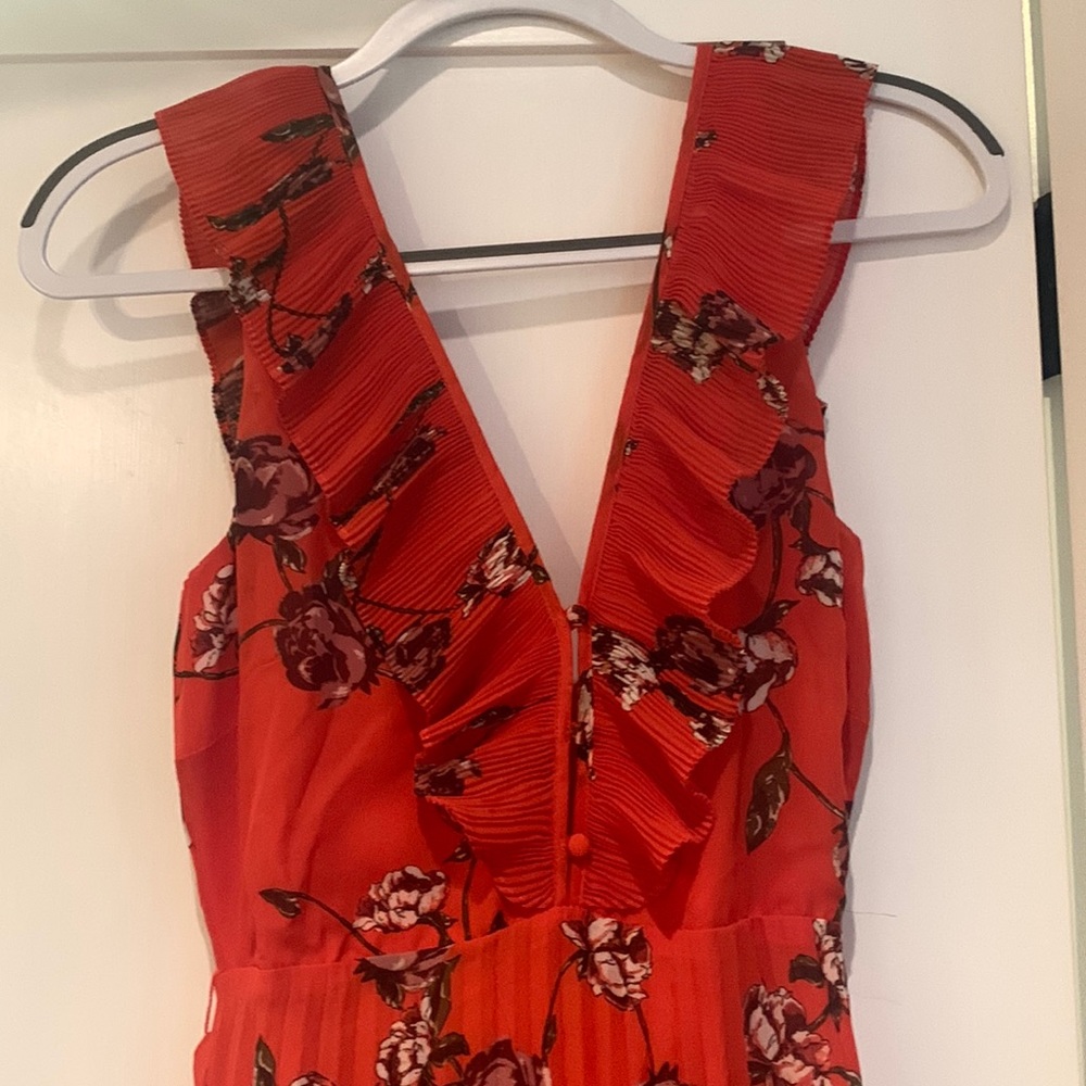 Lulus orange floral maxi dress